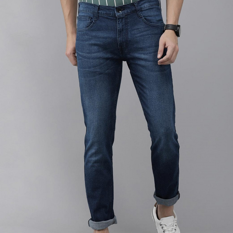 Men Blue Fit Low-Rise Light Fade Stretchable Jeans