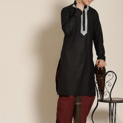 Men Solid Cotton Dhoti Pants