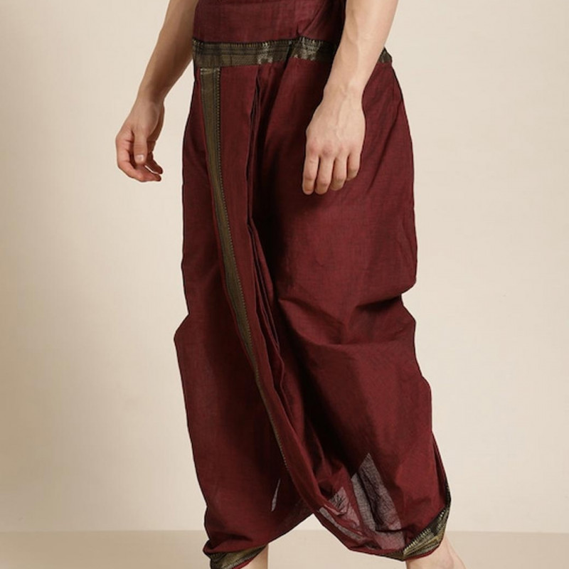 Men Solid Cotton Dhoti Pants