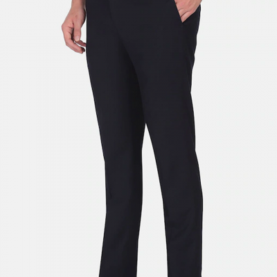 Men Solid Slim Fit Cotton Formal Trousers