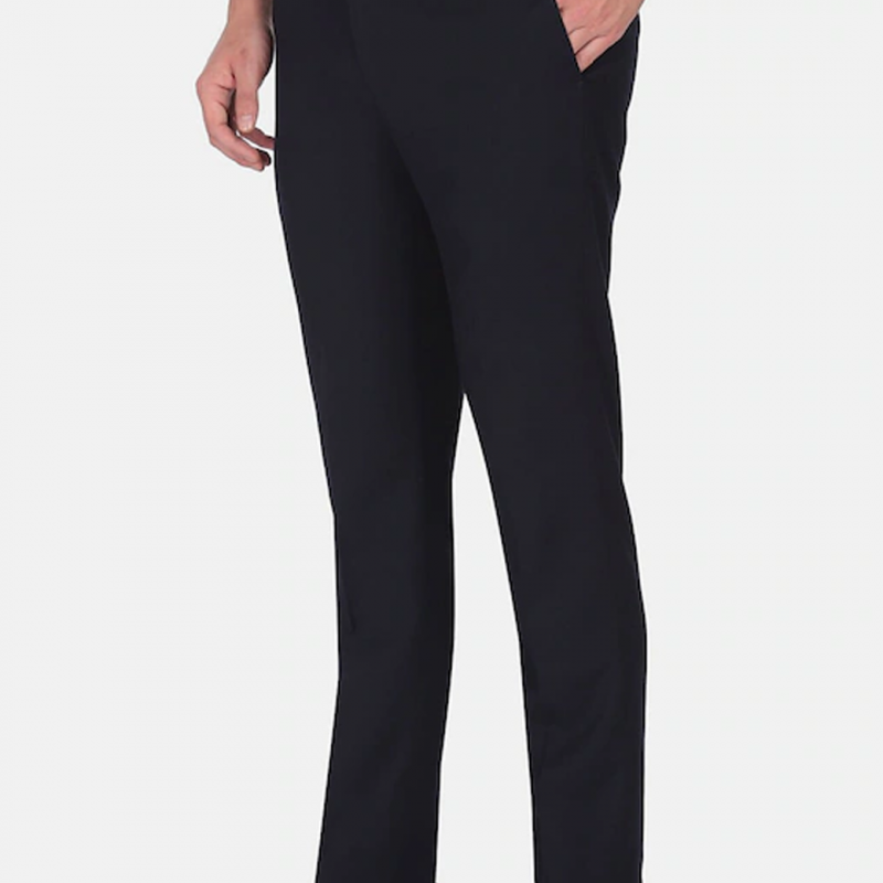 Men Solid Slim Fit Cotton Formal Trousers