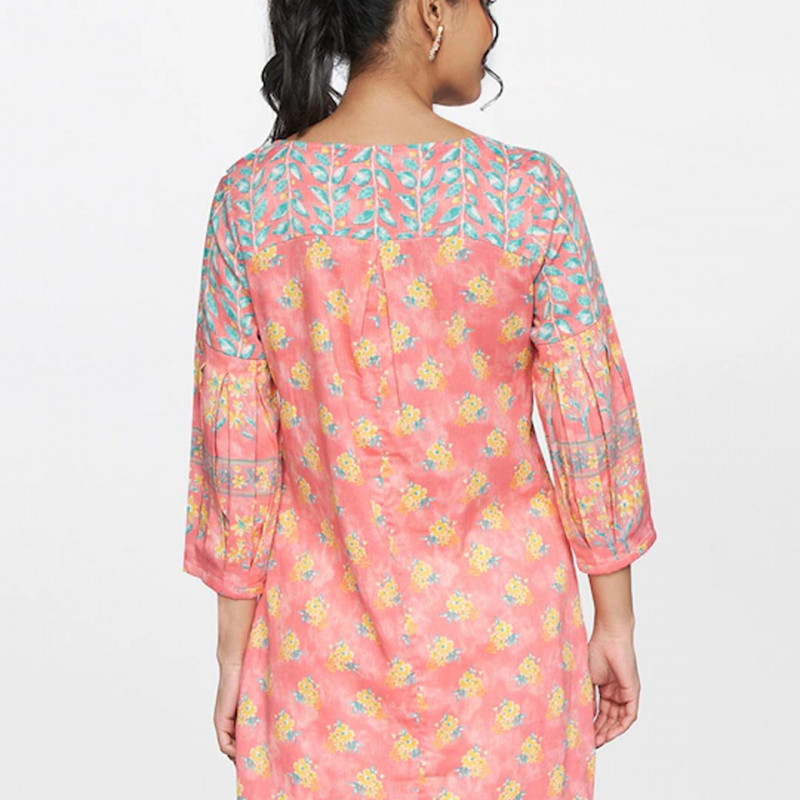 Pink and yellow floral Tunics