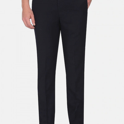 Men Solid Slim Fit Cotton Formal Trousers